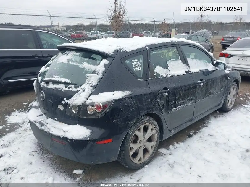 JM1BK343781102541 2008 Mazda Mazda3 S Sport