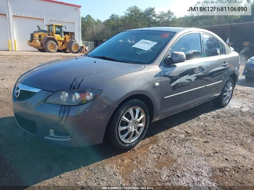 JM1BK12F681106890 2008 Mazda Mazda3 I Sport