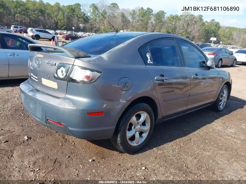 JM1BK12F681106890 2008 Mazda Mazda3 I Sport