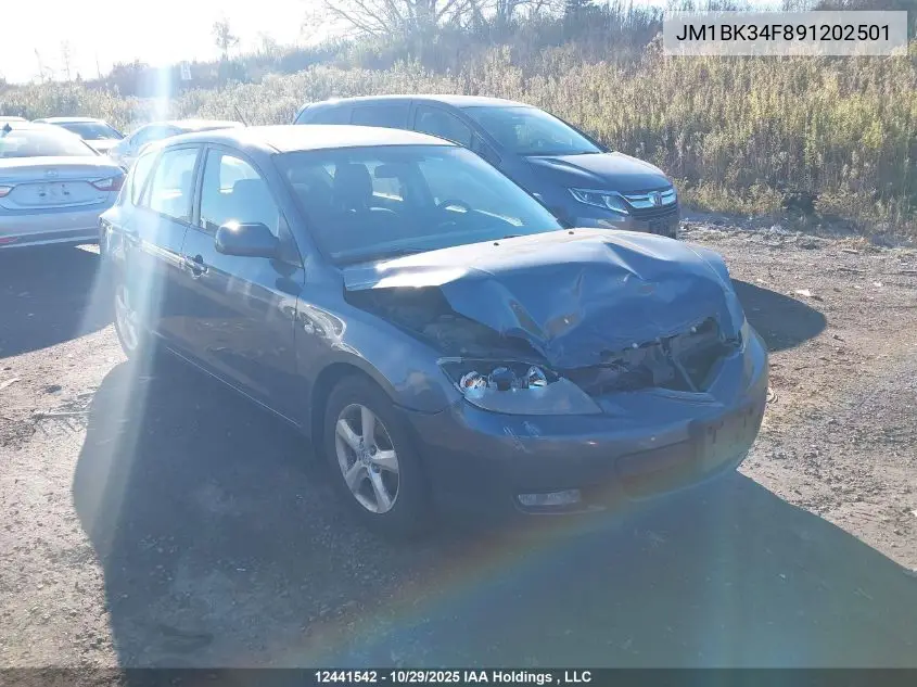 JM1BK34F891202501 2009 Mazda Mazda3 Gx