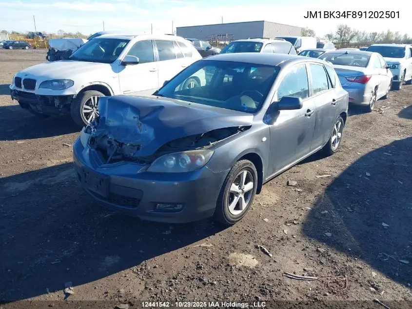 JM1BK34F891202501 2009 Mazda Mazda3 Gx