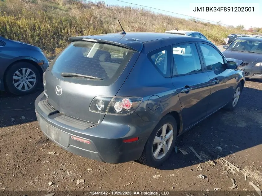 JM1BK34F891202501 2009 Mazda Mazda3 Gx