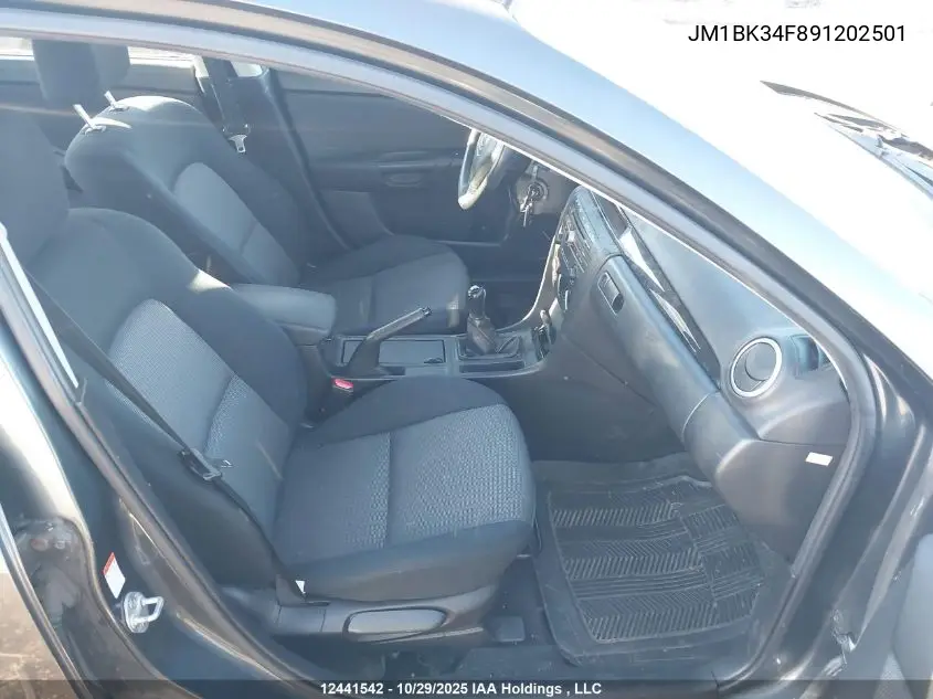 JM1BK34F891202501 2009 Mazda Mazda3 Gx