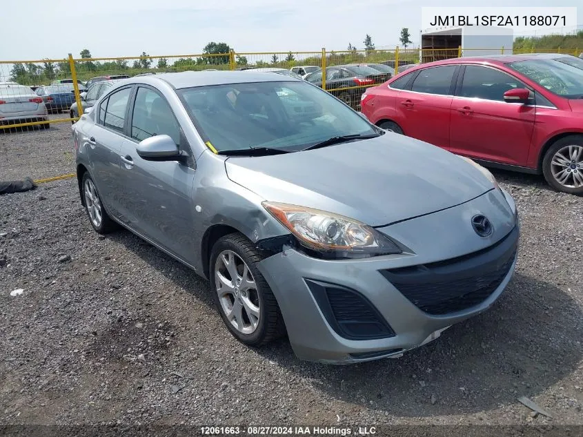 2010 Mazda Mazda3 VIN: JM1BL1SF2A1188071 Lot: 12061663