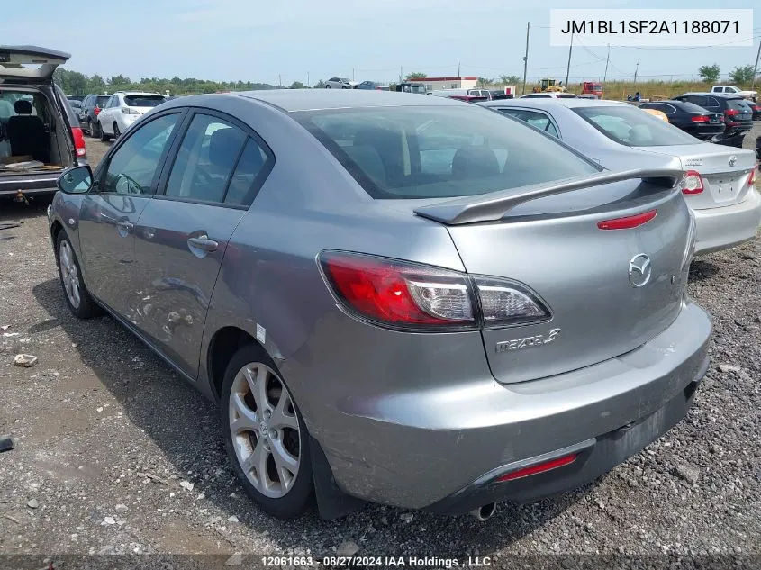 2010 Mazda Mazda3 VIN: JM1BL1SF2A1188071 Lot: 12061663