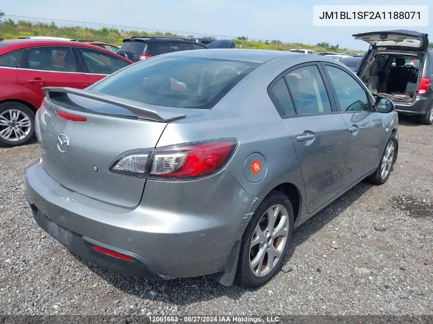 2010 Mazda Mazda3 VIN: JM1BL1SF2A1188071 Lot: 12061663