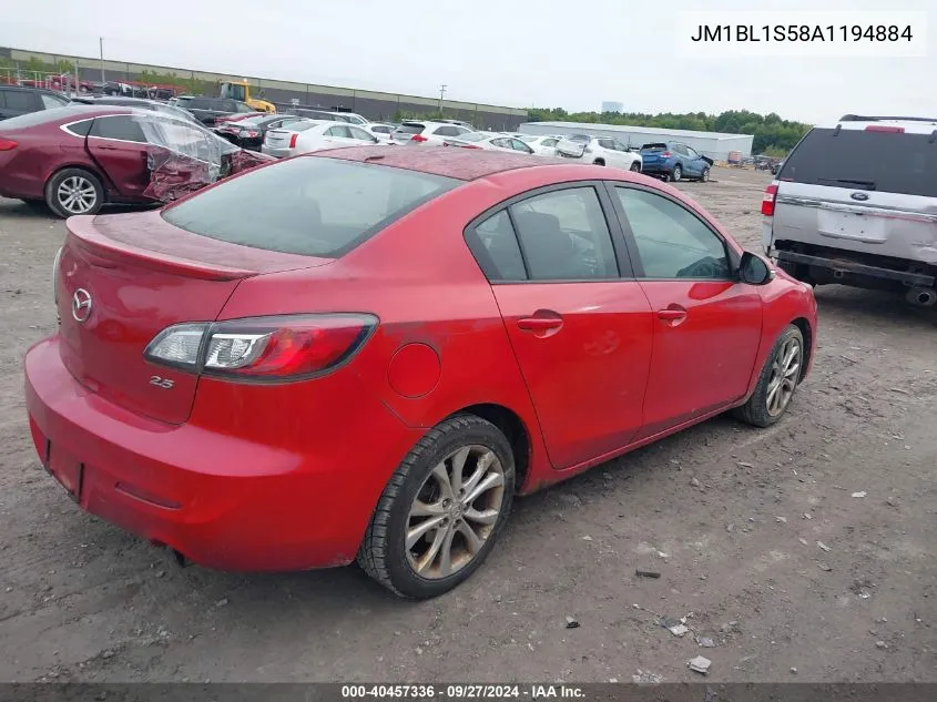 2010 Mazda Mazda3 S Sport VIN: JM1BL1S58A1194884 Lot: 40457336