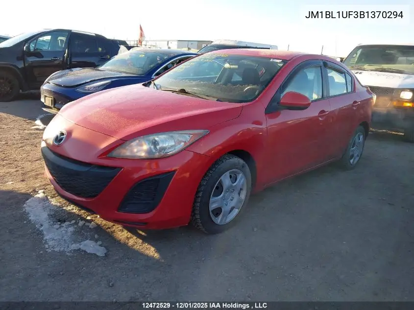 JM1BL1UF3B1370294 2011 Mazda Mazda3 Gx