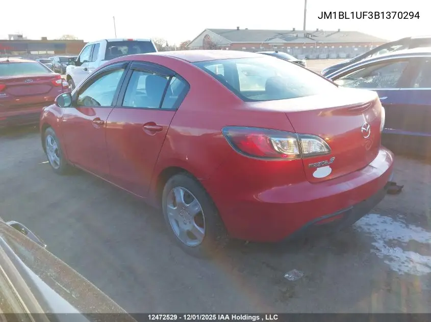 JM1BL1UF3B1370294 2011 Mazda Mazda3 Gx