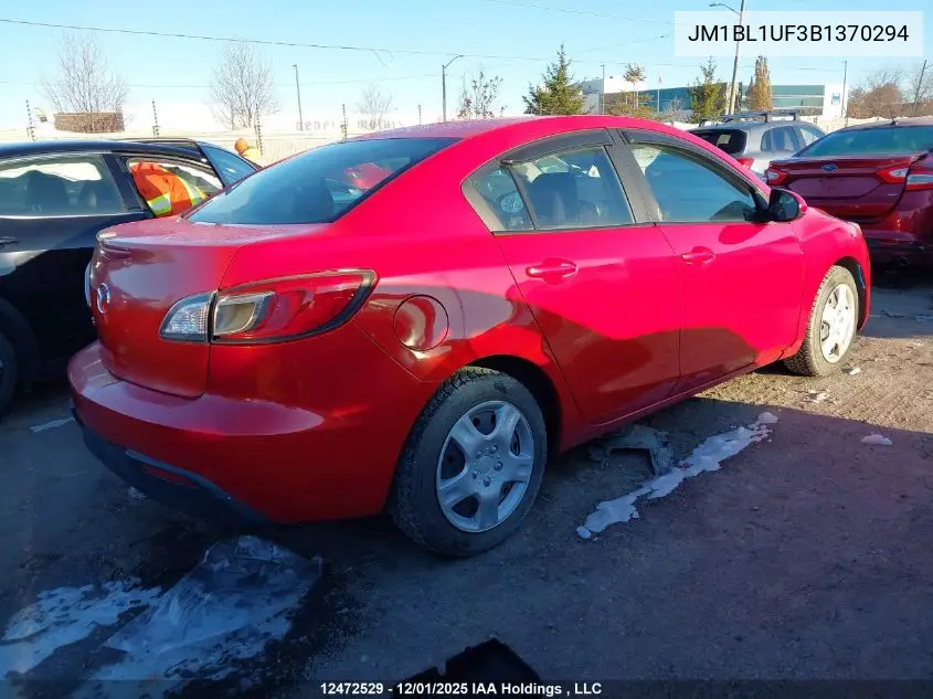JM1BL1UF3B1370294 2011 Mazda Mazda3 Gx