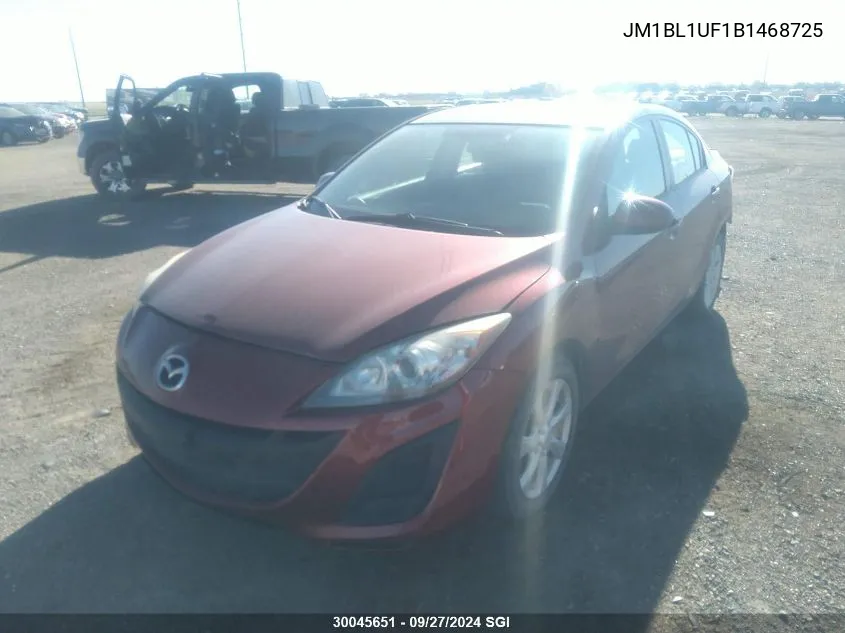 2011 Mazda 3 I VIN: JM1BL1UF1B1468725 Lot: 30045651