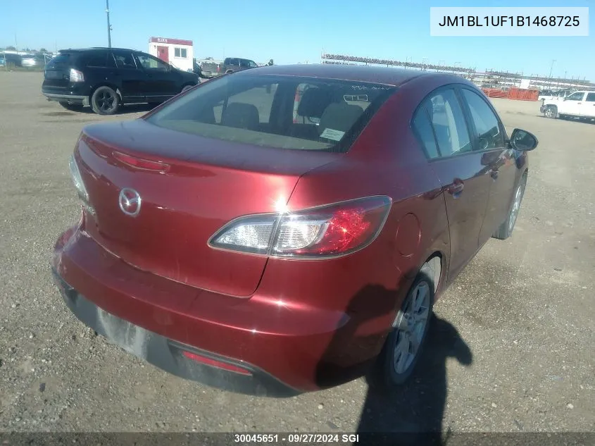 2011 Mazda 3 I VIN: JM1BL1UF1B1468725 Lot: 30045651