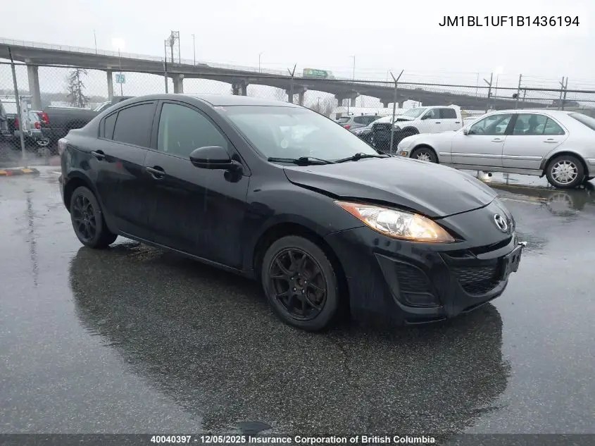 JM1BL1UF1B1436194 2011 Mazda 3 I