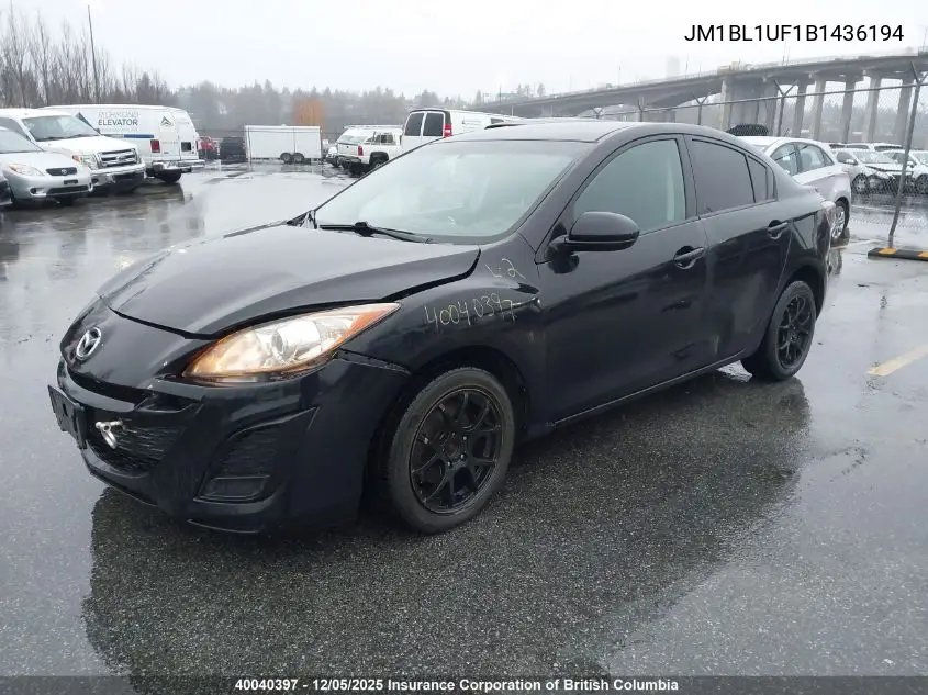 JM1BL1UF1B1436194 2011 Mazda 3 I