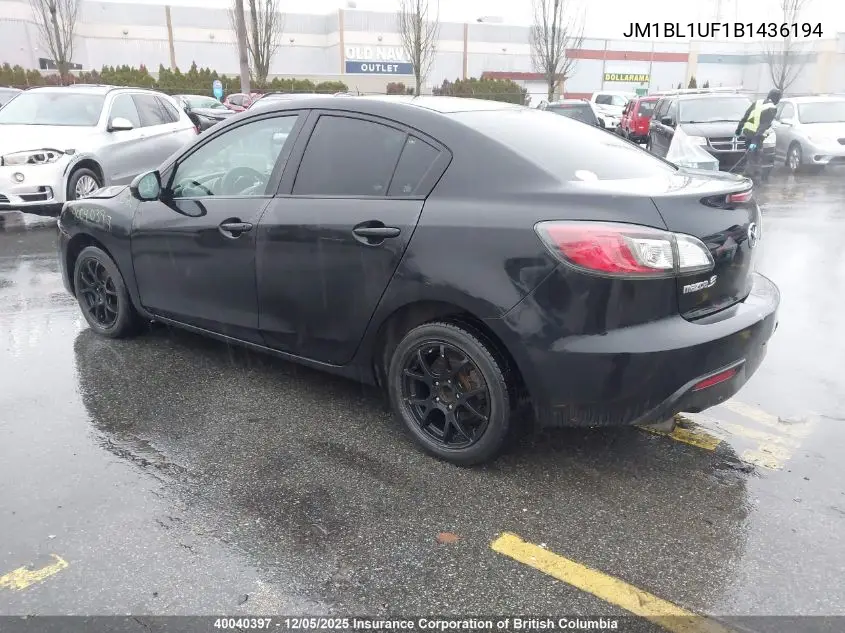 JM1BL1UF1B1436194 2011 Mazda 3 I