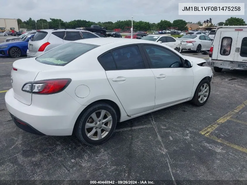 JM1BL1VF0B1475258 2011 Mazda Mazda3 I Touring