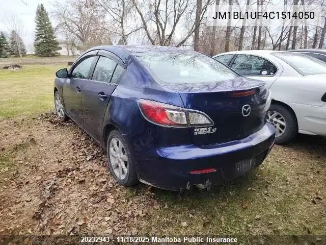 JM1BL1UF4C1514050 2012 Mazda 3 Mazda Gx