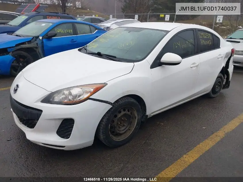 JM1BL1UF0D1740037 2013 Mazda 3 Mazda Gx