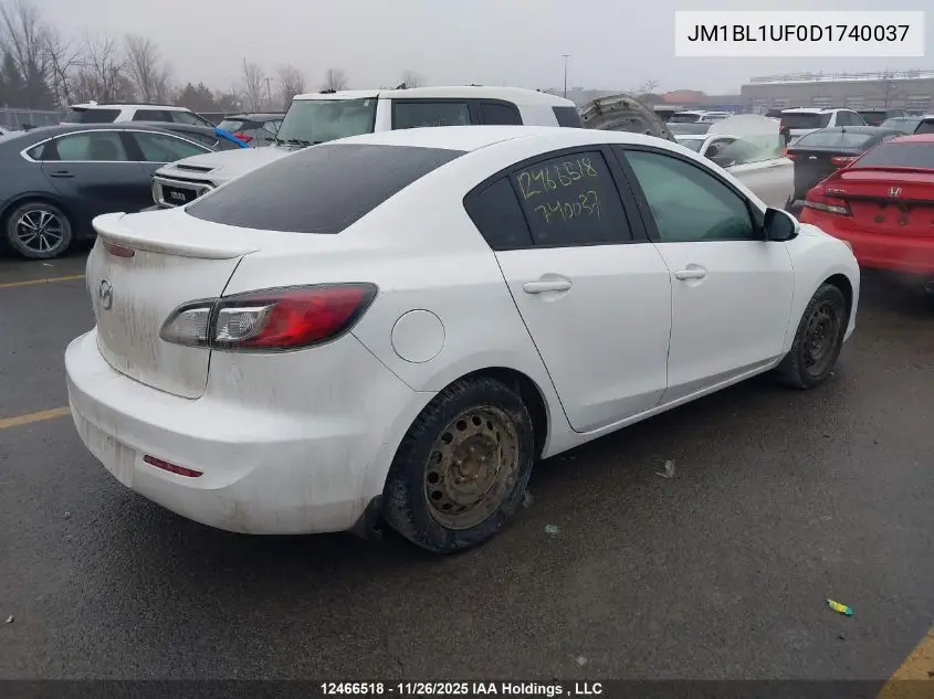 JM1BL1UF0D1740037 2013 Mazda 3 Mazda Gx