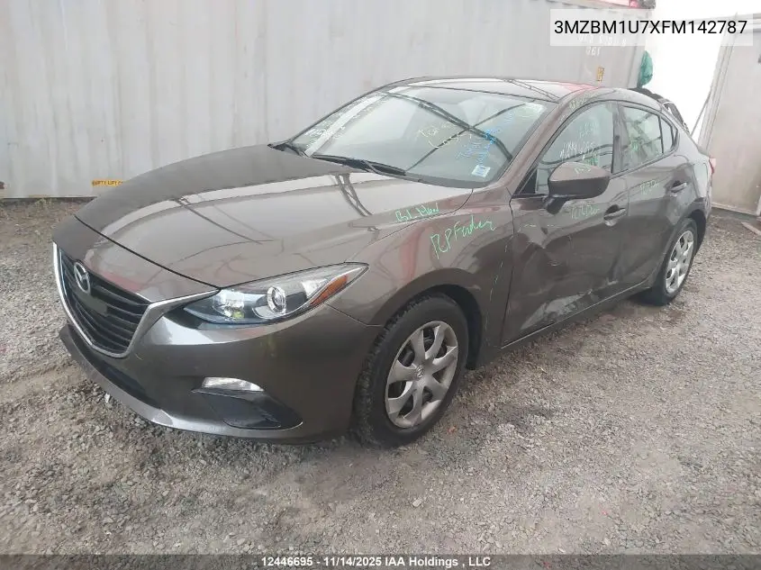 3MZBM1U7XFM142787 2015 Mazda Mazda3 Gx