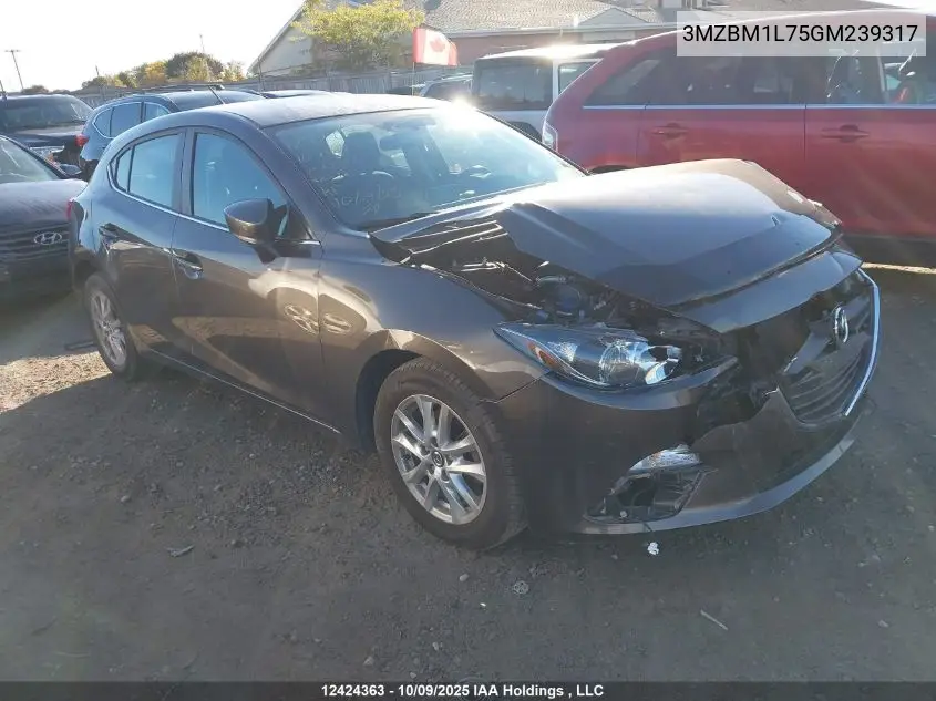 3MZBM1L75GM239317 2016 Mazda Mazda3 Gs