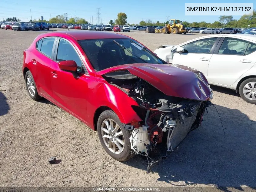 2017 Mazda Mazda3 Sport VIN: 3MZBN1K74HM137152 Lot: 40442163