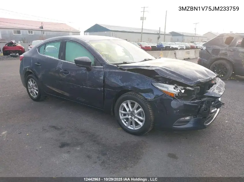 3MZBN1V75JM233759 2018 Mazda 3 Gs