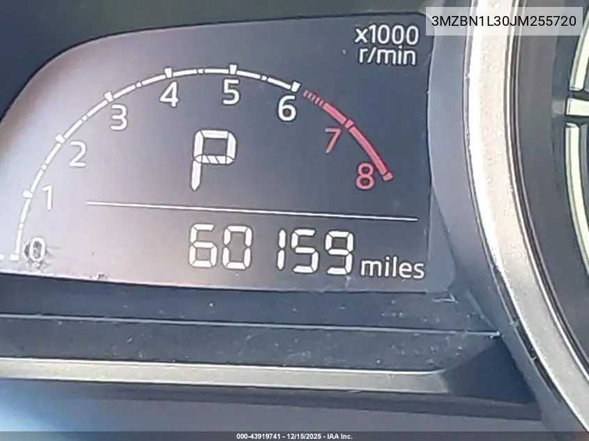 3MZBN1L30JM255720 2018 Mazda Mazda3 Touring