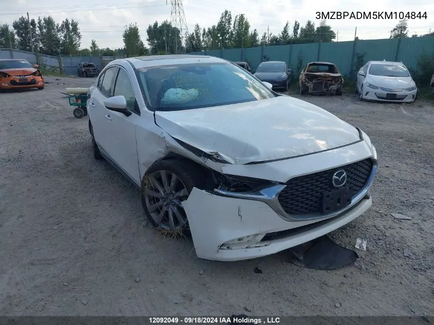 2019 Mazda Mazda3 VIN: 3MZBPADM5KM104844 Lot: 12092049