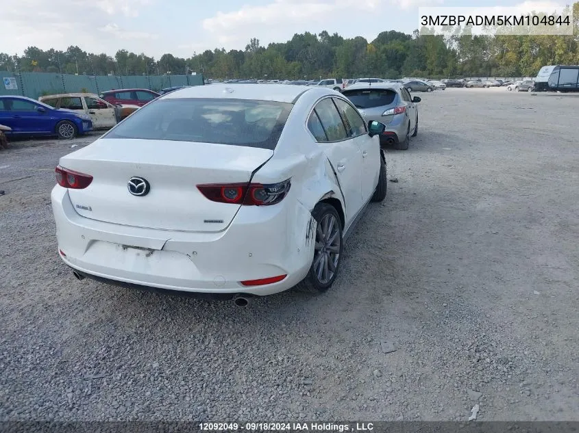 2019 Mazda Mazda3 VIN: 3MZBPADM5KM104844 Lot: 12092049