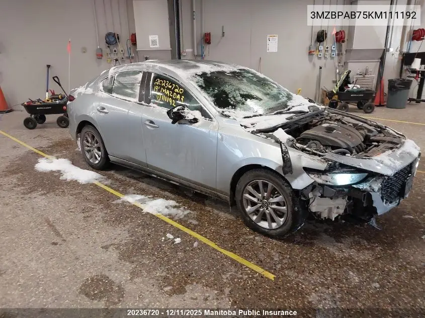 3MZBPAB75KM111192 2019 Mazda Mazda3 Gx
