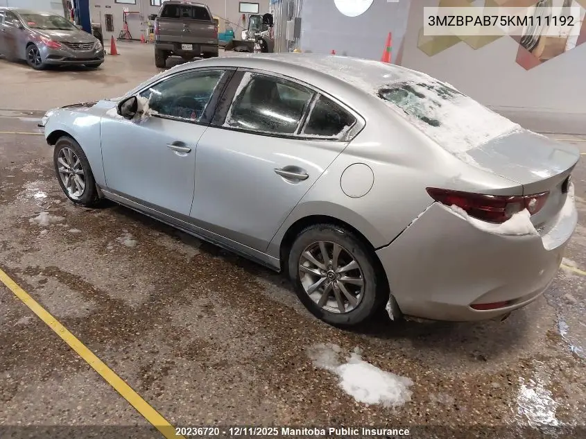 3MZBPAB75KM111192 2019 Mazda Mazda3 Gx