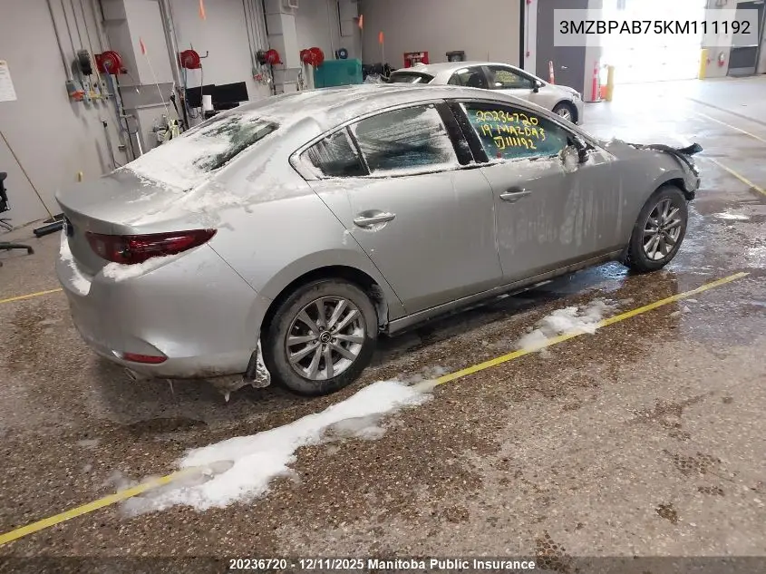 3MZBPAB75KM111192 2019 Mazda Mazda3 Gx