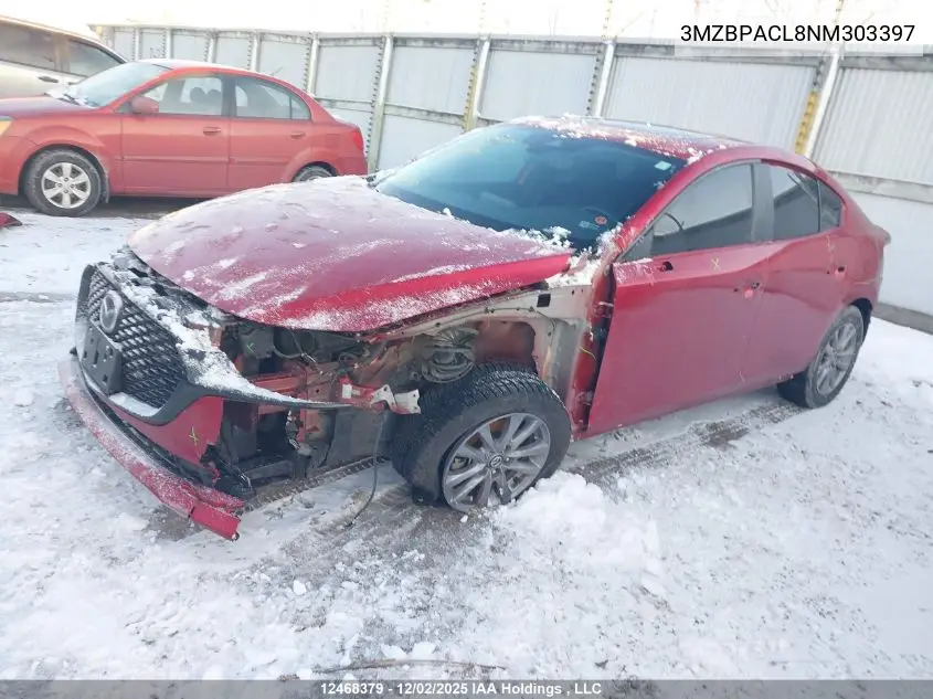 3MZBPACL8NM303397 2022 Mazda Mazda3 Gs