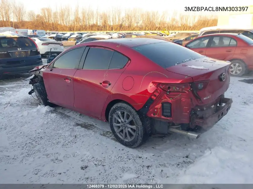 3MZBPACL8NM303397 2022 Mazda Mazda3 Gs