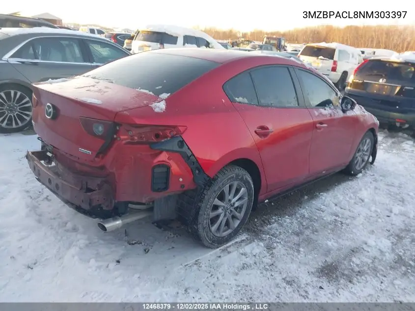3MZBPACL8NM303397 2022 Mazda Mazda3 Gs