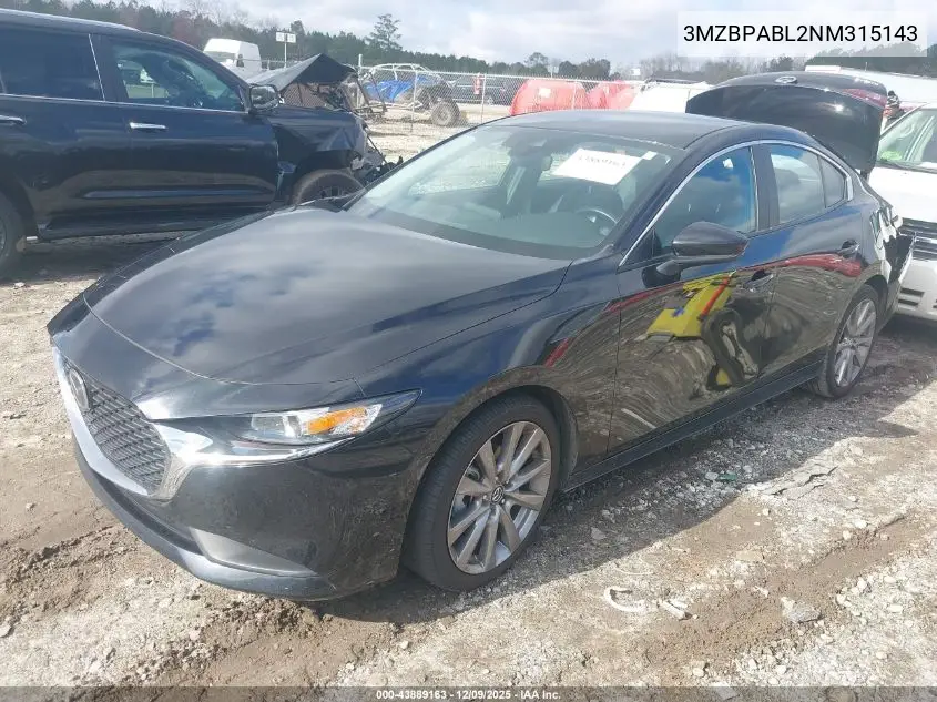 3MZBPABL2NM315143 2022 Mazda Mazda3 Select