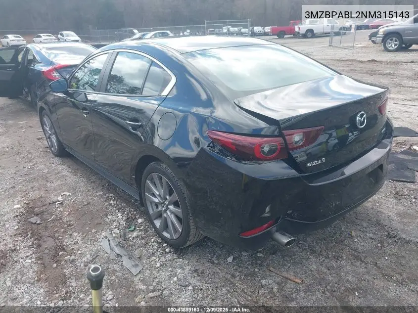 3MZBPABL2NM315143 2022 Mazda Mazda3 Select