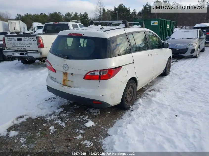 JM1CW2CL1C0118737 2012 Mazda Mazda5 Gs