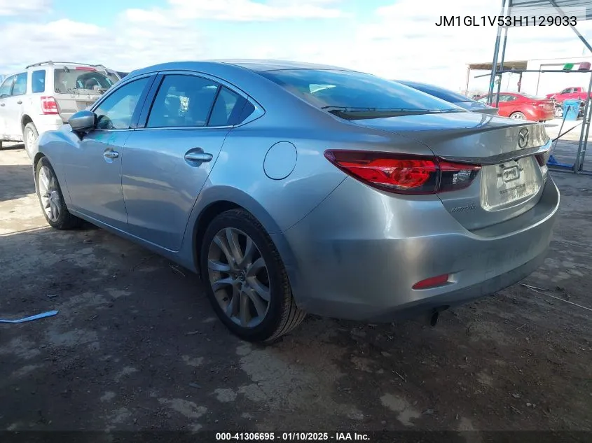 2017 Mazda Mazda6 Touring VIN: JM1GL1V53H1129033 Lot: 41306695