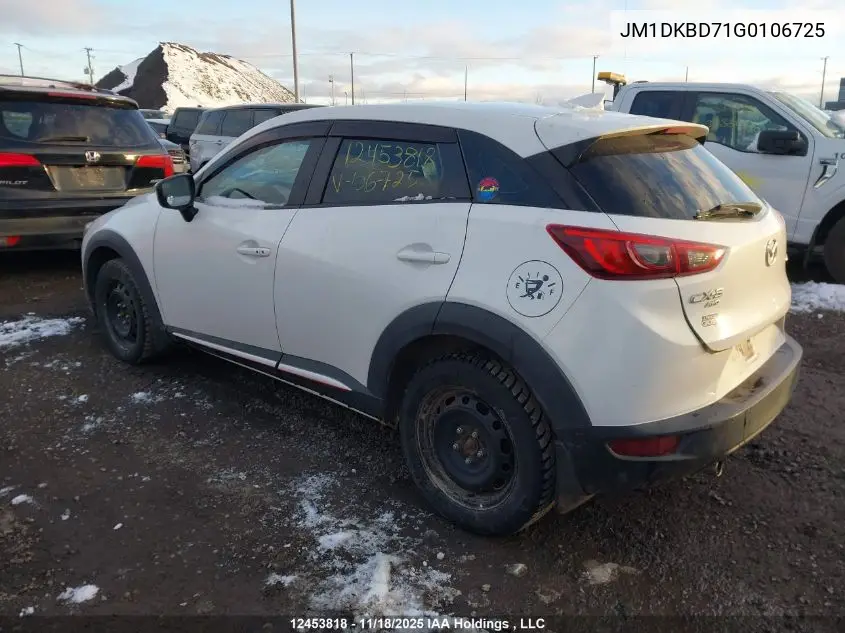 JM1DKBD71G0106725 2016 Mazda Cx-3 Grand Touring