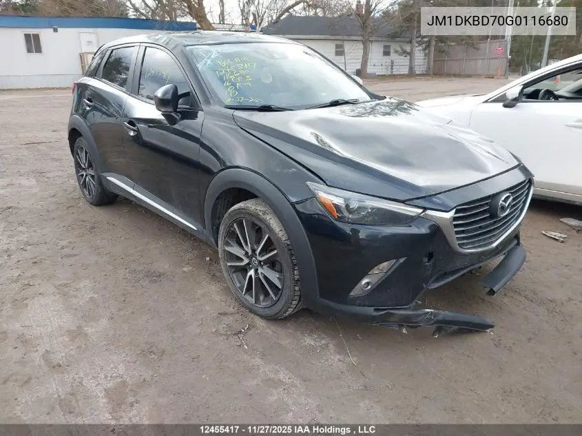 JM1DKBD70G0116680 2016 Mazda Cx-3