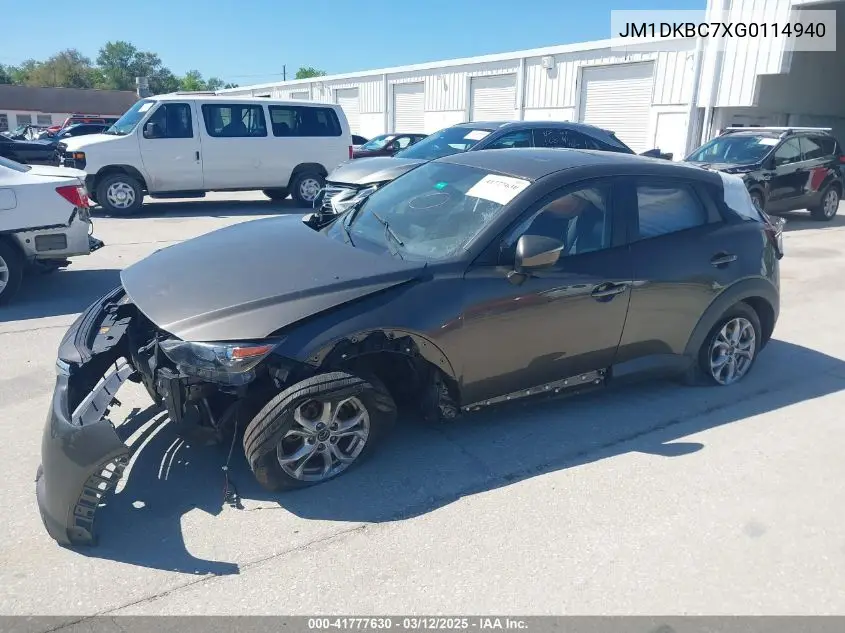 2016 Mazda Cx-3 Touring VIN: JM1DKBC7XG0114940 Lot: 41777630