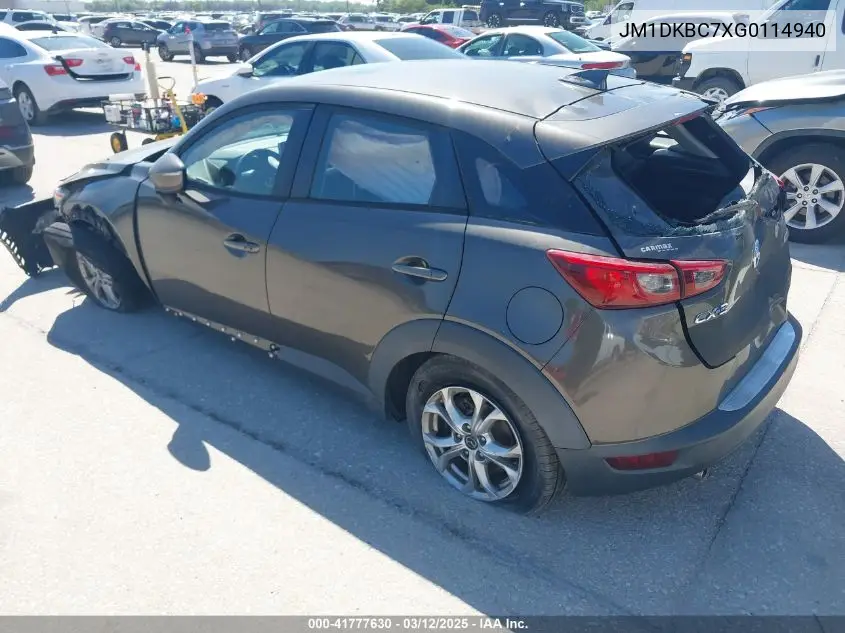 2016 Mazda Cx-3 Touring VIN: JM1DKBC7XG0114940 Lot: 41777630