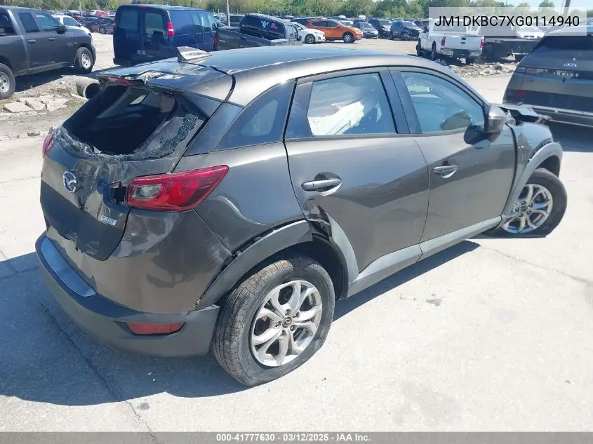 2016 Mazda Cx-3 Touring VIN: JM1DKBC7XG0114940 Lot: 41777630