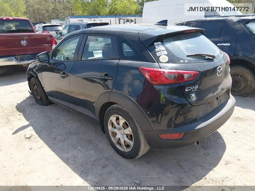 2017 Mazda Cx-3 Gx VIN: JM1DKFB71H0147772 Lot: 12619425