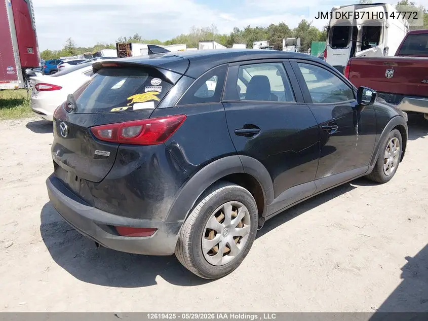 2017 Mazda Cx-3 Gx VIN: JM1DKFB71H0147772 Lot: 12619425