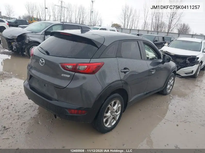 JM1DKFC75K0411257 2019 Mazda Cx-3 Gs