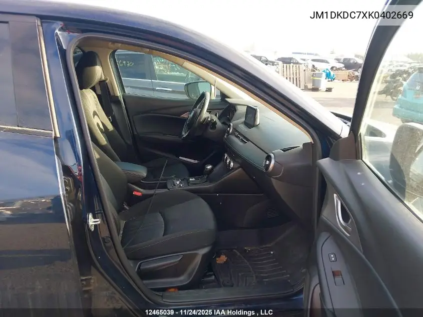 JM1DKDC7XK0402669 2019 Mazda Cx-3 Gs