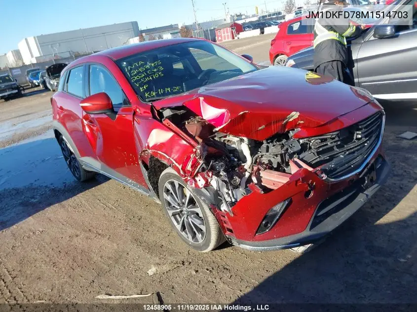 JM1DKFD78M1514703 2021 Mazda Cx-3